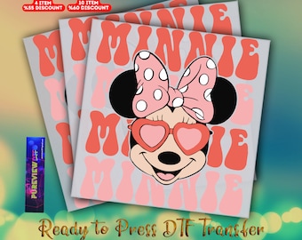 Ready To Press Heat Transfer Designs, Minnie Mouse DTF Transfers, Dtf Transfer, Dtf Transfers Ready For Press, DTF prints
