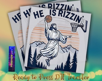 Jesús es Rizzen, diseños de transferencia de calor listos para imprimir, transferencias DTF, transferencias DTF listas para imprimir, impresiones DTF