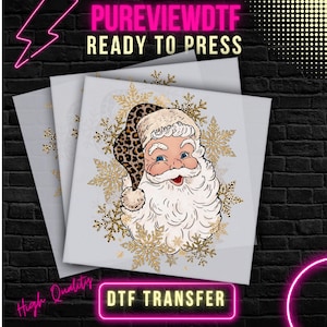 Leopard Santa Claus DTF Ready To Press, DTF Transfer Christmas, Ready to Press Dtf Transfers, Christmas Dtf Transfer,