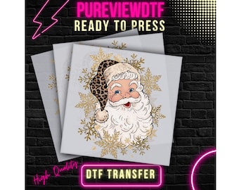 Leopard Santa Claus DTF Ready To Press, DTF Transfer Christmas, Ready to Press Dtf Transfers, Christmas Dtf Transfer,