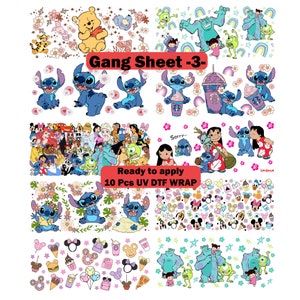 a variety of cartoon character stickers on a white background