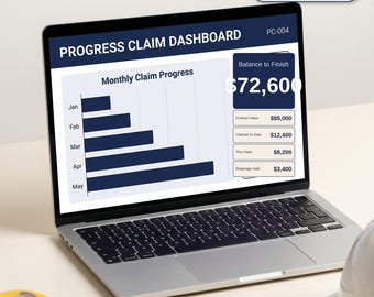 Construction Progress Claim Tracker Excel Google Sheets Schedule of Values SOV Template