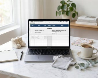 Pregnancy Planner Spreadsheet Excel Google Sheets Appointment Tracker Baby Registry Hospital Bag Birth Plan