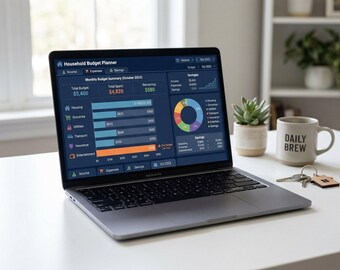 Household Budget Planner Spreadsheet Excel Google Sheets Monthly Expense Tracker Bills Calendar Digital Download