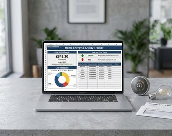 Home Utility Tracker Spreadsheet: Electricity, Gas, Water, Internet Log (Excel, Google Sheets)