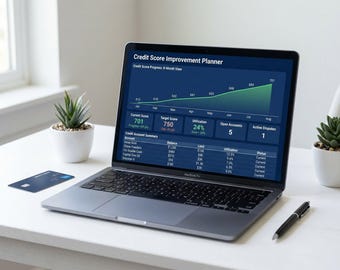 Credit Score Planner Spreadsheet | Dispute Tracker, Improvement Log for Excel, Google Sheets