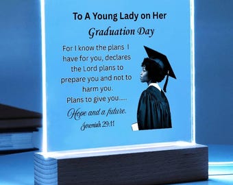 Targa di laurea personalizzata con personaggio, regalo di laurea per la classe del 2026, clipart personalizzata con ritratto del laureato,