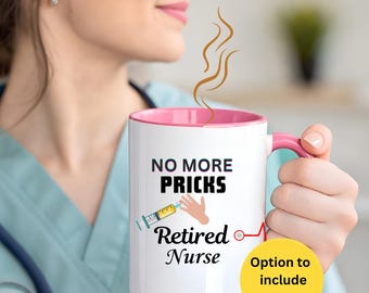 Retired Nurse Coffee Mug, Funny Syringe Graphic, Gift for Nurses