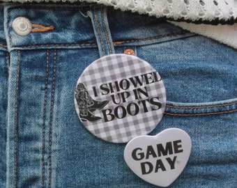 Boutons en forme de coeur - personnalisé Gameday