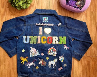 Jean Jacket Custom Letter Patch | toddler jacket | name patch jacket personalized