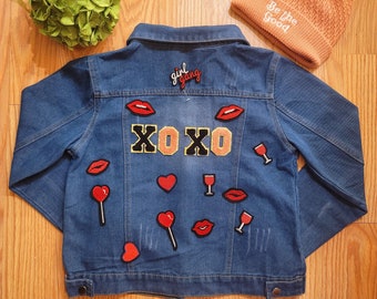 Jean Jacket Custom Letter Patch | toddler jacket | name patch jacket personalized