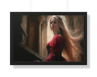 Fantasy Painting of Princess | Framed Fantasy Wall Art | Medieval Art | Impressionism