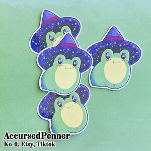 Leuke sticker magische sterrenbeeld heks kikker
