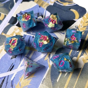 Dancing Plague - handmade resin sharp edge polyhedral dice, DnD, D&D, RPG Dice, Dungeons and Dragons