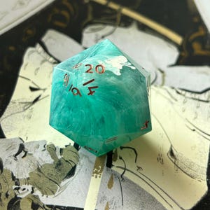 Laguna - handmade resin sharp edge polyhedral dice, DnD, D&D, RPG Dice, Dungeons and Dragons