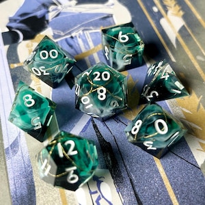 Ain - handmade resin sharp edge polyhedral dice, DnD, D&D, RPG Dice, Dungeons and Dragons