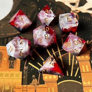 Karnstein - handmade resin sharp edge polyhedral dice, DnD, D&D, RPG Dice, Dungeons and Dragons