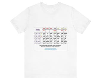 2026 One Page Calendar T-Shirt