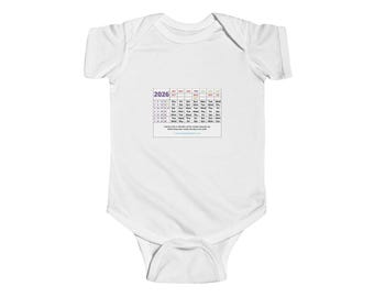 Baby Bodysuit with 2026 One Page Calendar