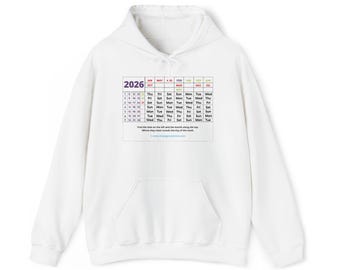 Hoodie with 2026 One Page Calendar