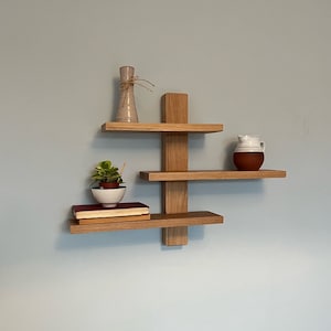 Plant Stand| Plant Holder| Plant Shelf| Solid Oak| Present| Photo Shelf | Wall Display Unit | Floating Shelf| Handmade Ornament Display Unit