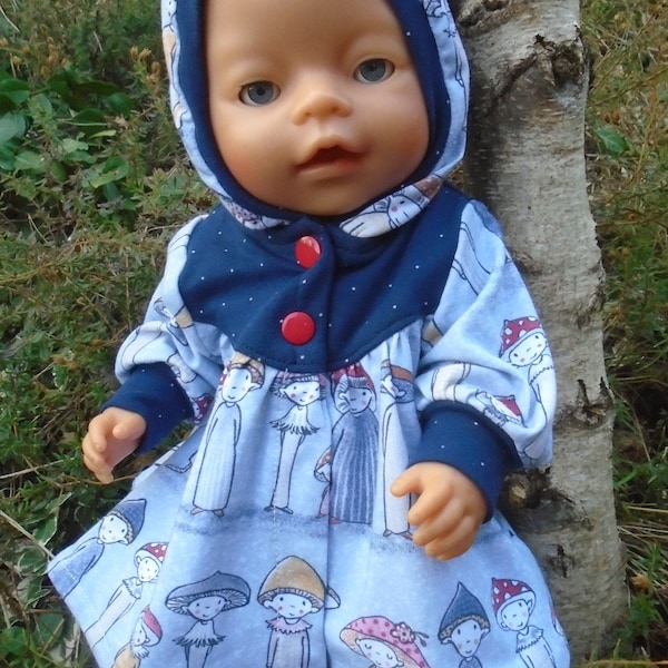 Coat for your doll, with trousers and boots, hooded jacket "Pilzkinder" for doll size around 43 cm. Oeko-Tex Standard 100