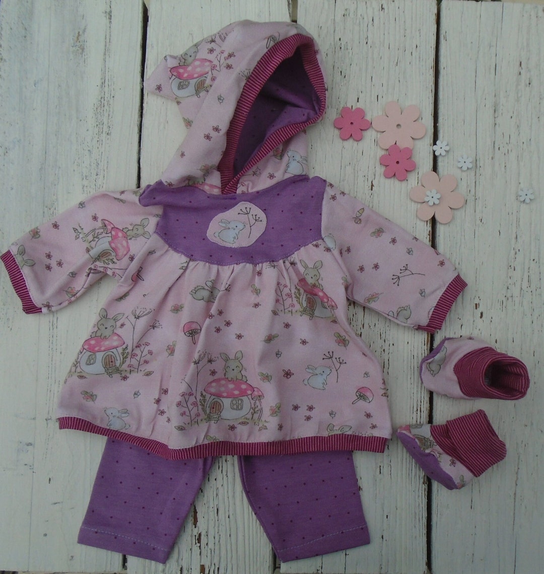 3-teiliges Puppenkleidung Set - Mantel, Kleid & Haarband Für 43 Cm Puppen