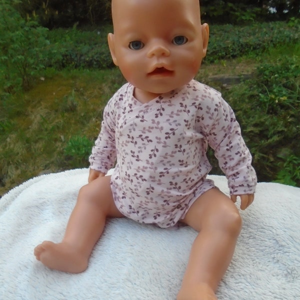 Wickel- Body für deine Puppe, Puppenbody, langärmelig "Naturkind" für Puppengröße um die 43 cm. Öko- Tex- Standard 100