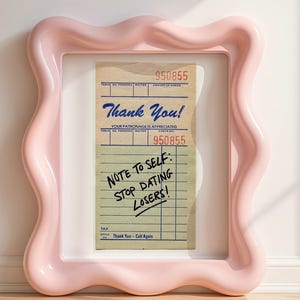 Stop Dating Losers Guest Check Print- Digital Download -  Guest Check Poster - Trendy Wall Art - Apartment Prints - Affirmation Poster