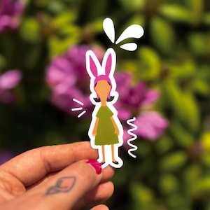 Louise Belcher Aufkleber - Gesichtslos Aufkleber - Bobs Burgers Aufkleber - Vinyl Aufkleber - Laptop Aufkleber - Wasserdicht - Popkultur - iPad Aufkleber