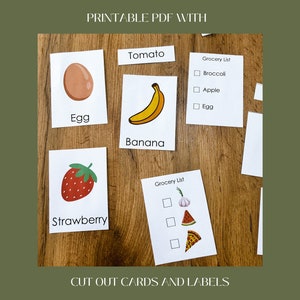 Printable Montessori Food Flash Cards for Kids Printable Montessori ...