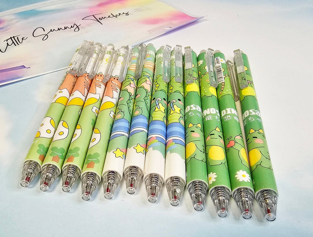 Magic Erasable Ink Pens Set – Japanese Kawaii Cute Cheeky Dinosaurs ...
