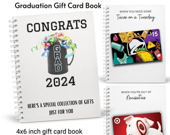 Printed Custom Graduation Gift Card Book | Gift card book High School - College | graduation gift | grad gift card holder | Create Your Own