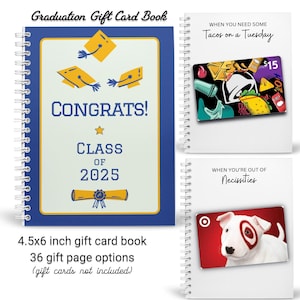 Libro personalizzato per biglietti regalo di laurea / Libro per biglietti regalo per scuole superiori - università / regalo di laurea / porta biglietti regalo di laurea / Crea il tuo
