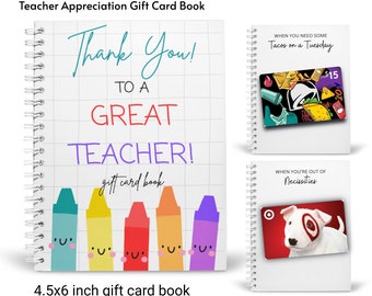 Personalized Teacher Appreciation Gift Card Book: Custom Educator Gift