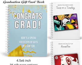 Libro de tarjetas de regalo de graduación personalizado / Recuerdo de graduación de secundaria