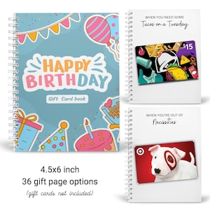 Libro de tarjetas de regalo de cumpleaños personalizado impreso / Soporte para tarjetas de regalo de cumpleaños / Regalo para amigos / Regalo para mejores amigos para adultos y adolescentes / Cree su propio libro