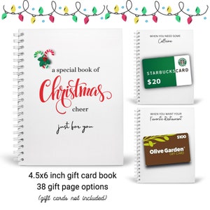Boek kerstcadeaukaart op maat | Cadeaukaarthouder | Kerstcadeau | Aandenkencadeau | Cadeaukaarten voor de feestdagen | Cadeau voor hem | Cadeau voor haar