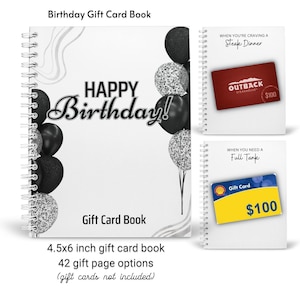 Libro de tarjetas de regalo de cumpleaños personalizado impreso para él / Soporte para tarjetas de regalo / Regalo para papá / Regalo para estudiantes / Regalo para el día del padre / Regalo para esposo