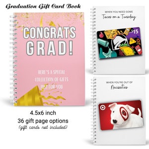 Libro di carte regalo di laurea personalizzato stampato / Libro di carte regalo diploma di scuola superiore / regalo di laurea / titolare della carta regalo di laurea / Crea il tuo libro