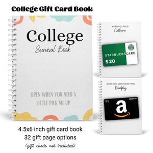Libro de tarjetas de regalo universitario personalizado impreso / Titular de la tarjeta de regalo / Regalo para estudiantes / Regalo para adolescentes / Estudiante universitario / Regalo de posgrado / Cree su propio libro