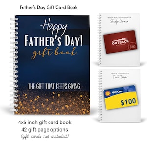 Printed Custom Father's Day Gift Card Book | Gift Card Holder | Dad Gift | Grandpa Gift | Father's Day Gift | Gift for Husband | For Brother