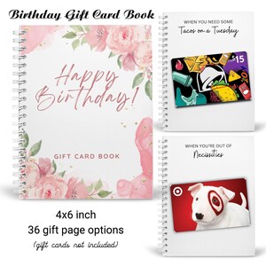 Livro de cartões de presente de aniversário personalizado impresso | titular do cartão de presente de aniversário | Presente de amigo | Presente dos melhores amigos para adultos e adolescentes | Crie seu próprio livro