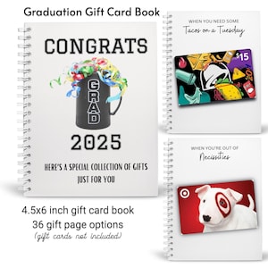 Carnet de cartes-cadeau de fin d'études personnalisé imprimé | Carte-cadeau Livre Lycée - Collège | cadeau de remise des diplômes | porte-cartes cadeau pour diplômés | Créez le vôtre