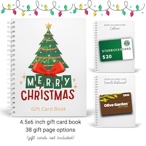 Livro de cartões-presente de Natal personalizado | Porta-cartões-presente | Presente de Natal | Presente de lembrança | Cartões-presente de Natal | Presente para ele | Presente para ela