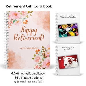 Carnet de cartes-cadeaux de retraite personnalisé imprimé | Porte-cartes-cadeau pour la retraite | Cadeau pour ami | Cadeau collègue | Retraité | Créez votre propre livre