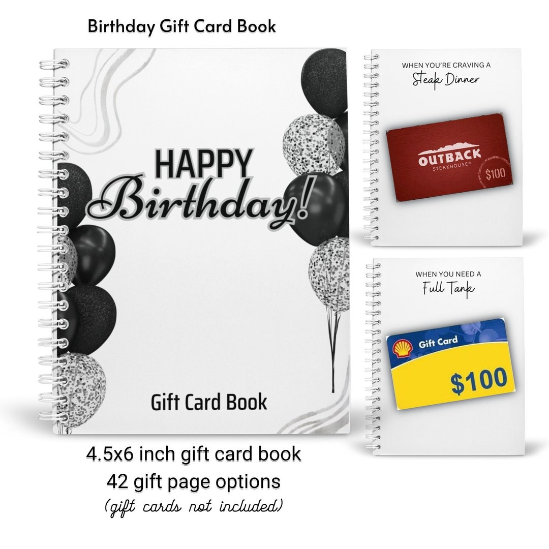 Printed Custom Birthday Gift Card Book for Him Gift Card Holder Dad Gift Student Gift Father