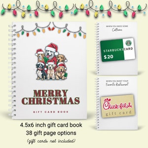 Livro de cartões-presente de Natal personalizado | Porta-cartões-presente | Presente de Natal | Presente de lembrança | Cartões-presente de Natal | Presente para ele | Presente para ela
