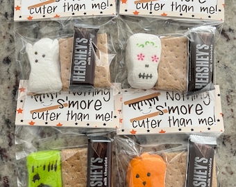 S'mores Halloween Peeps Treat Bags, School Halloween Party Favors, Halloween Party Bags, S'mores Party Favor Bags, S'mores Peeps Party Favor
