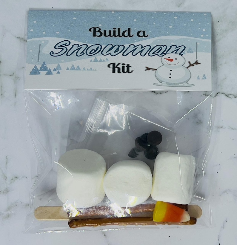 Build Your Own Edible Snowman Kit Birthday Party Treat Bags Classroom